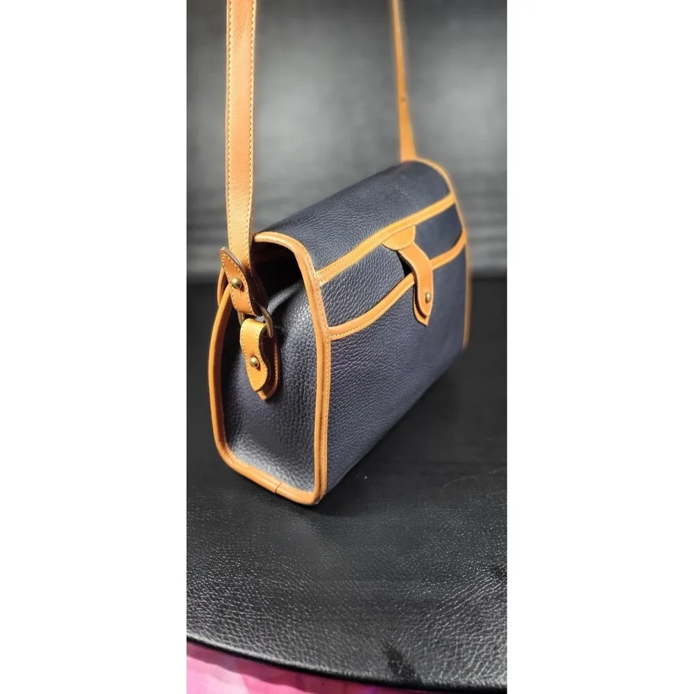 Vintage Dooney & Bourke Green Leather Equestrian Crossbody Medium Essex Purse !!